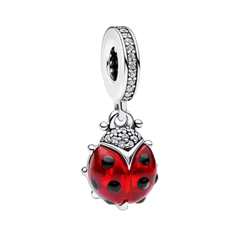 Rimgoris Charm argento 925 cuore e teschio con gemma per bracciali