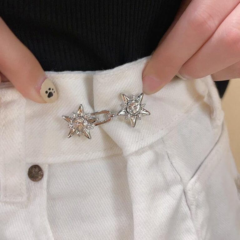 Bottone regolavita per jeans con strass, staccabile (1 paio)