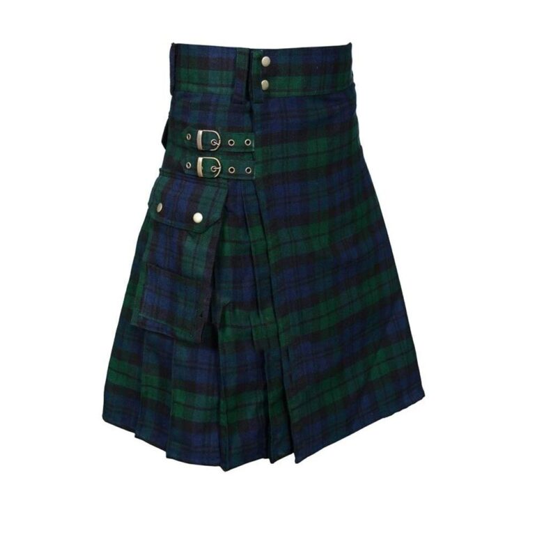 Kilt Tartan da Uomo con Cinghie e Tasche Cargo