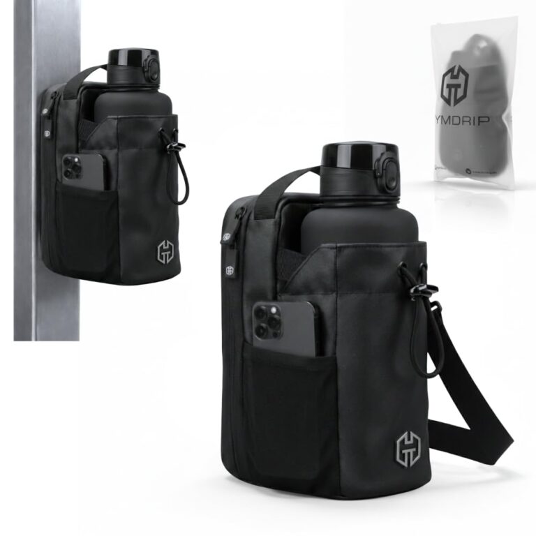 GymDrip Borsa sportiva magnetica con portabottiglie da 1,5 l, portaborraccia, cellulare e accesso...
