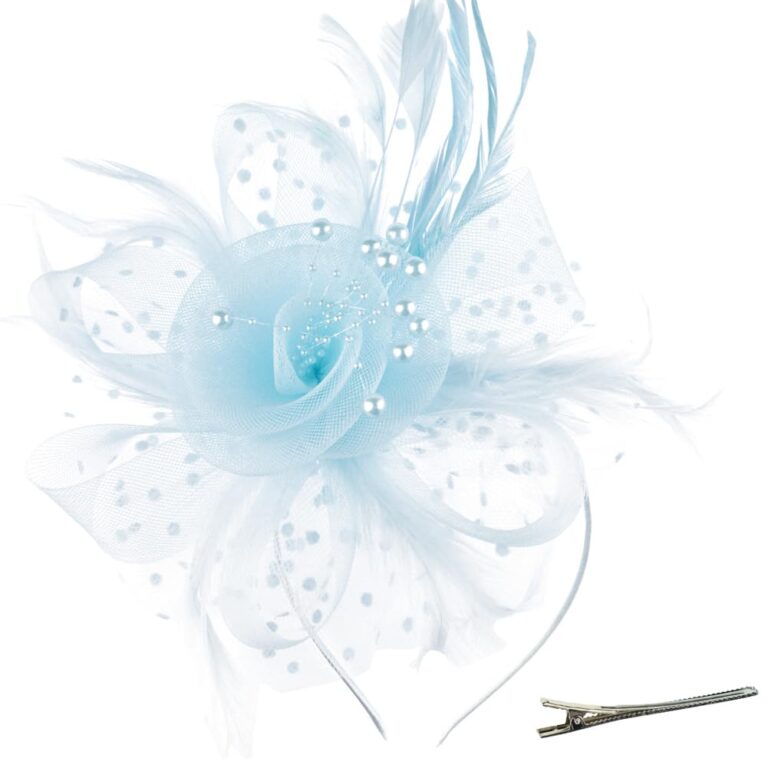 DRESHOW Fascinator donna con piume, clip per cerimonie