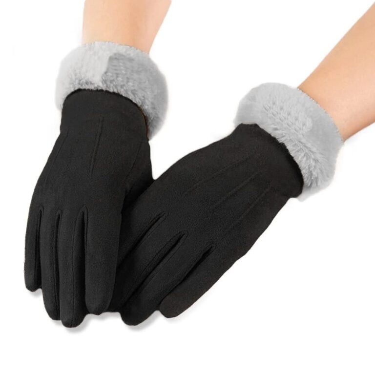 AXELENS Guanti Invernali Donna Touchscreen in Eco Pelle Scamosciata