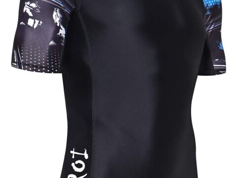 LAFROI Rashguard Uomo Manica Corta UPF 50+ Protezione UV