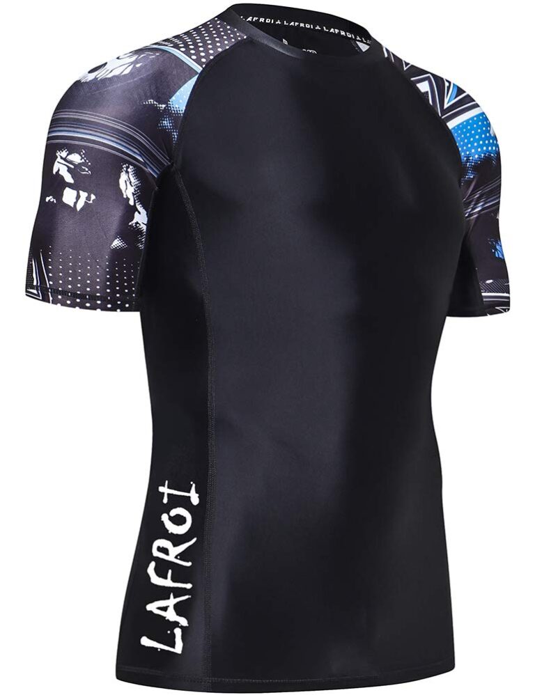LAFROI Rashguard Uomo Manica Corta UPF 50+ Protezione UV