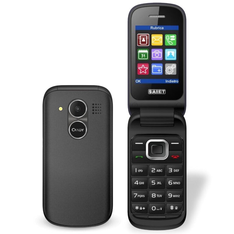 SAIET CANDY Telefono Flip Nero, Dual SIM, Cellulare a Conchiglia Compatto e Facile da Usare con D...