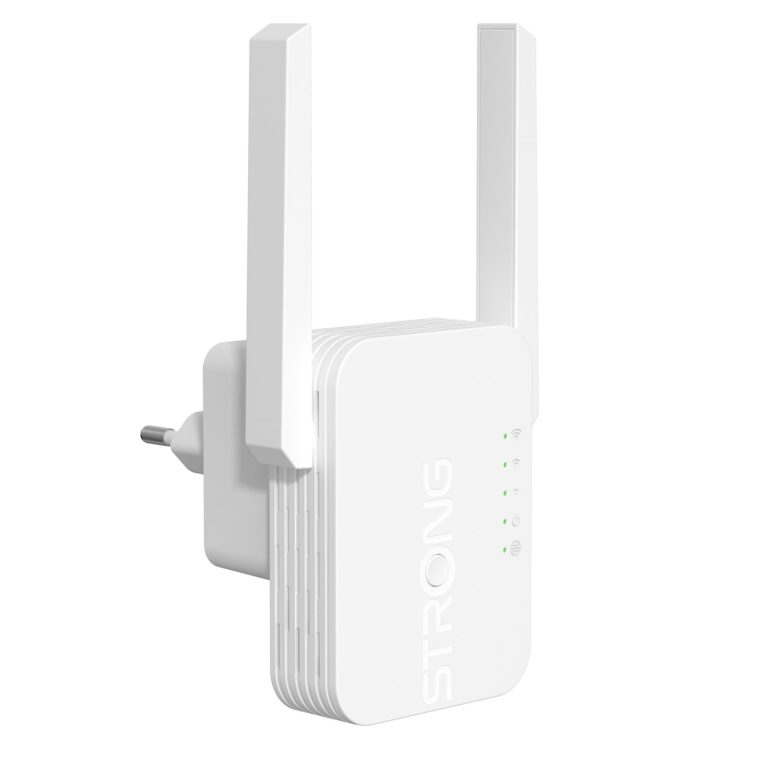 STRONG Ripetitore WiFi 300 Mbps da presa muro – Amplificatore WiFi potente per casa, WiFi extender con WPS, porta LAN, mod...