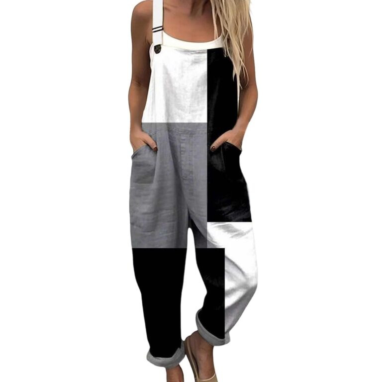 Salopette estiva lunga donna curvy elegante con stampa