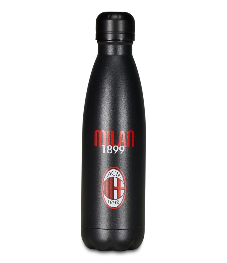 Seven Borraccia A.C. MILAN Calcio, Nero Rosso, Borraccia Termica in Acciaio Inox Interno Esterno, Mantenimento Temperatura...