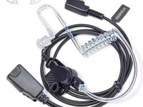 HYSHIKRA Auricolare PTT 2 Pin per Baofeng, Kenwood e Retevis