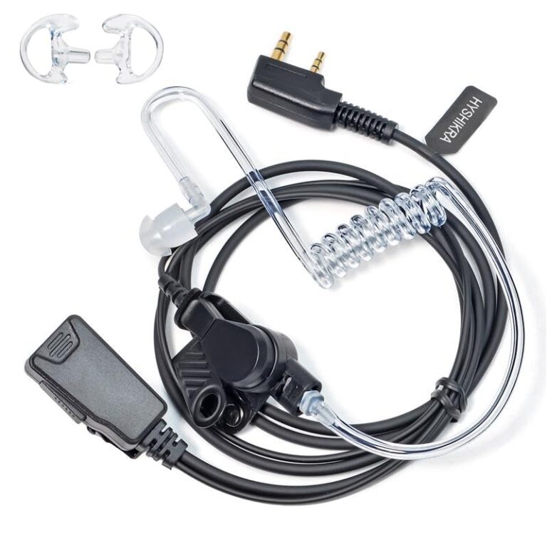 HYSHIKRA Auricolare PTT 2 Pin per Baofeng, Kenwood e Retevis