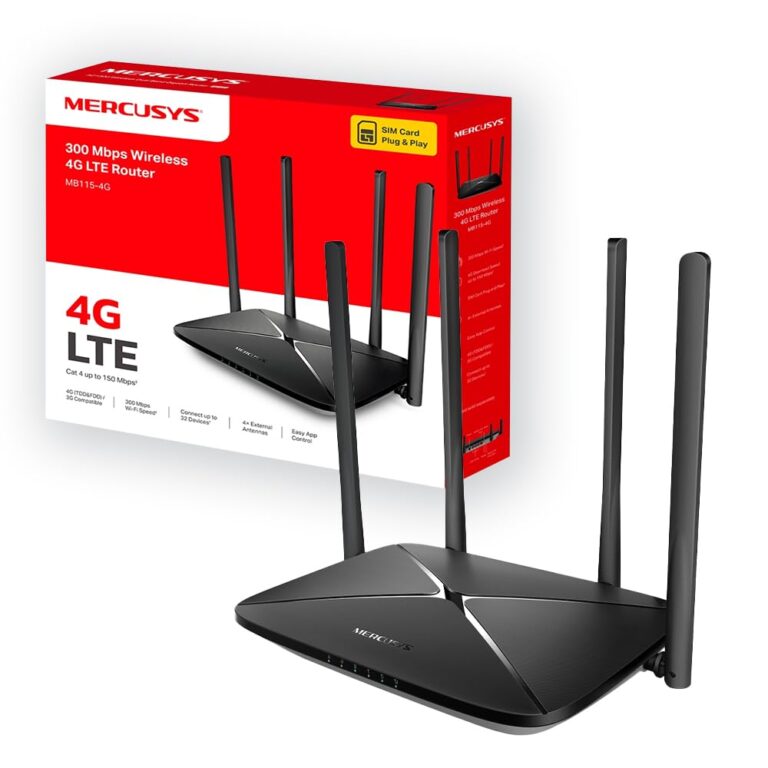 Mercusys MB115-4G Router 4G LTE N300 con 4 Antenne e 4 Porte LAN