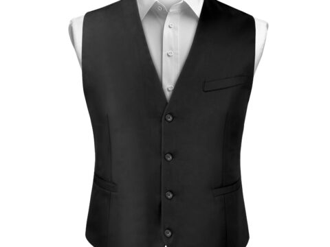 BSBUY Gilet da Abito Uomo Nero Classico con Scollo a V