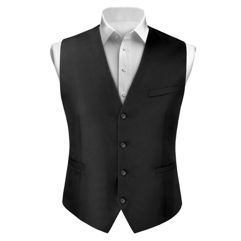 BSBUY Gilet da Abito Uomo Nero Classico con Scollo a V