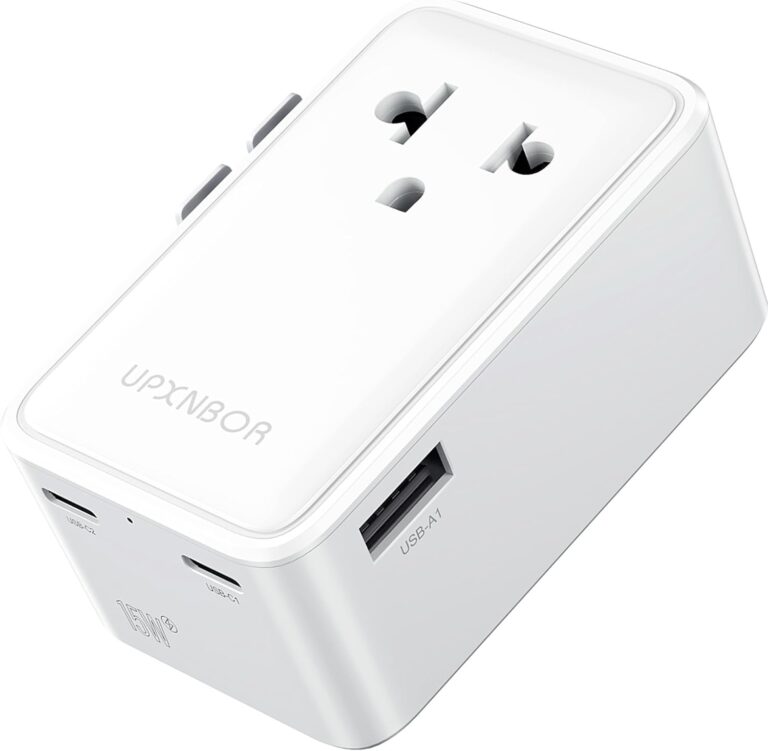 UPXNBOR Adattatore da Viaggio Ultra Sottile con USB-A e 2 USB-C