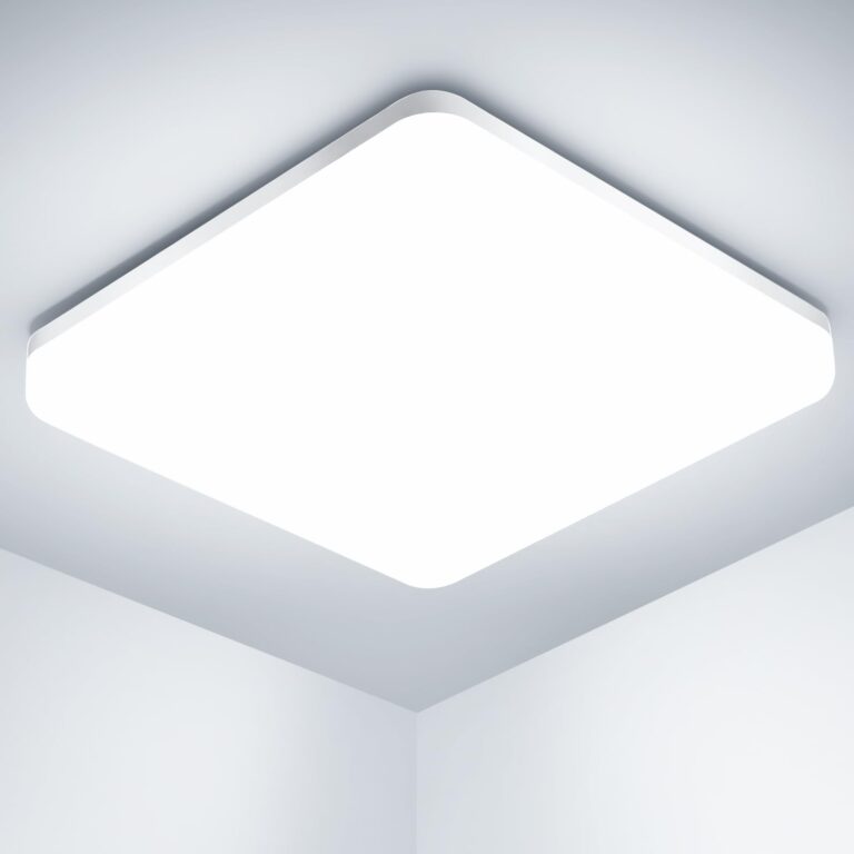 Plafoniera LED Soffitto Quadrata 20W, Lampada da Soffitto Moderno 6500K 2000LM Plafoniera Bagno IP44 Impermeabile Lampadar...