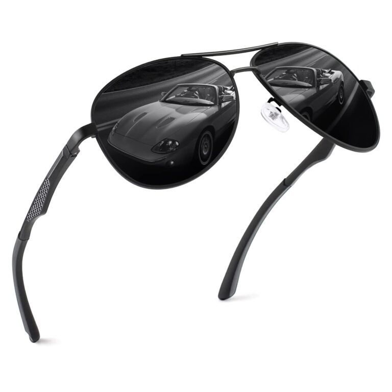 GQUEEN Occhiali da Sole Uomo Polarizzati Al-Mg Pilota UV400
