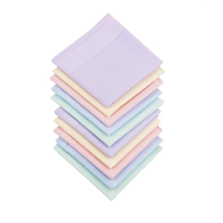 HOULIFE Fazzoletti Donna Puro Cotone 40x40 cm - 5 Colori