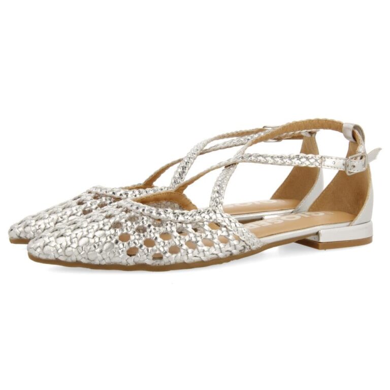 GIOSEPPO Leskovic ballerine in pelle blu con intrecci