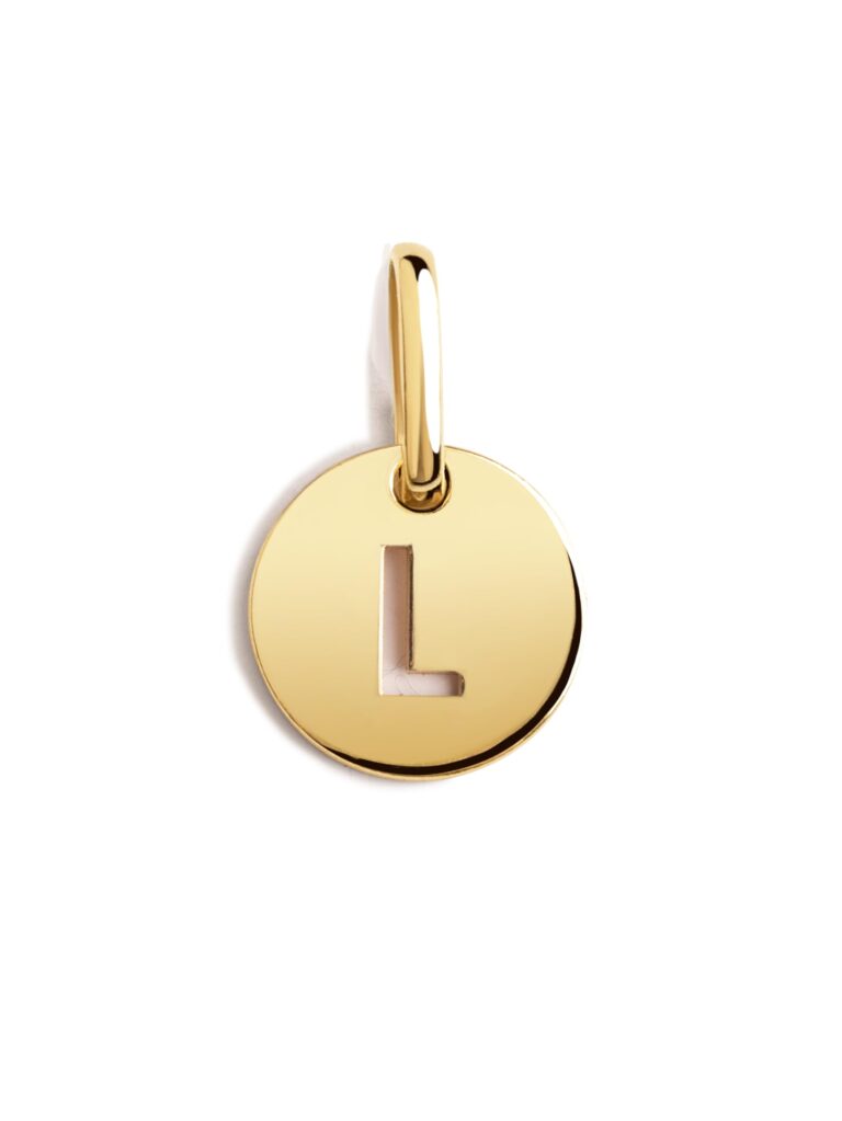 Singularu Mini Medallion - Ciondolo iniziale argento 925 placcato oro