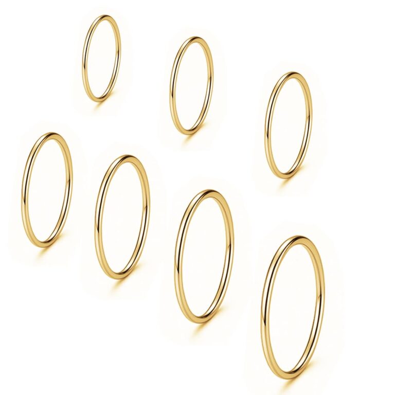 COYUN Set 7 Anelli Impilabili in Acciaio Inox da Donna