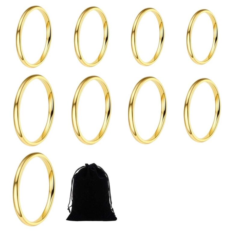 Set 9 Anelli Impilabili in Acciaio Inox da Donna