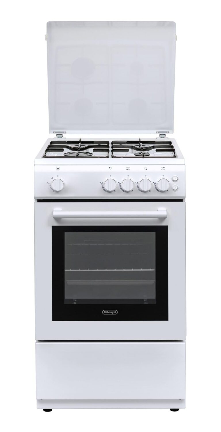 DL 554 GW Cucina a gas 4 fuochi con forno 50x50 cm Bianca