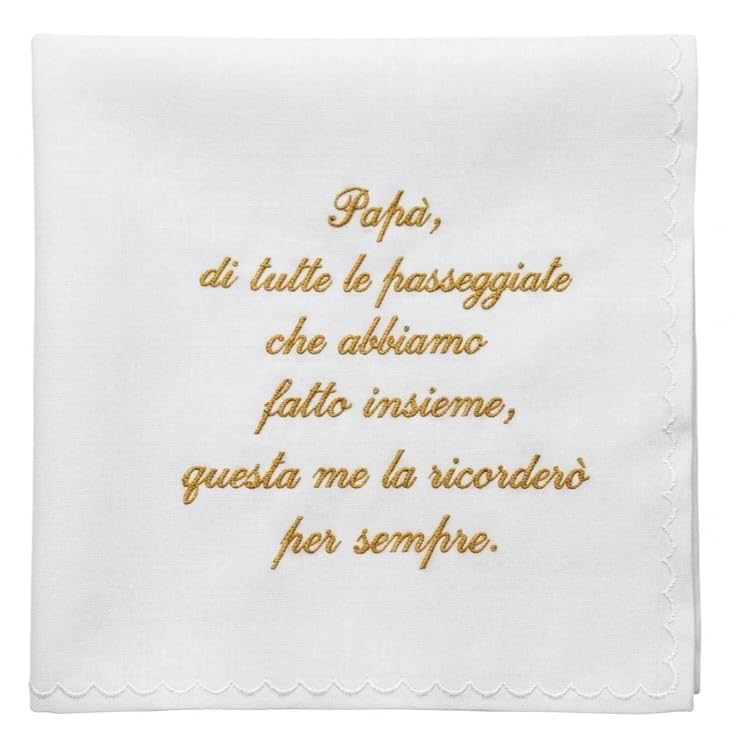 Crociedelizie fazzoletto ricamato personalizzato per genitori degli sposi