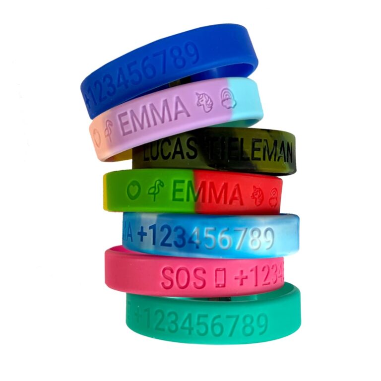 TAGGIE Braccialetto SOS in Silicone con Incisione Personalizzata