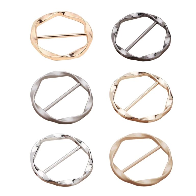 6 clip fibbia in metallo per annodare t-shirt e sciarpe