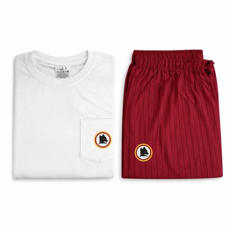 AS Roma As Roma Pigiama Tshirt & Pantalone Lupetto Set di Pigiama Unisex - Adulto (Pacco da 2)