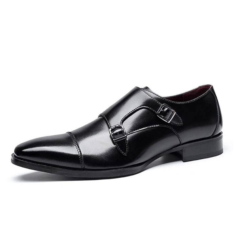Kanggrei Monk Strap Doppia Fibbia Pelle Punta Liscia Oxford