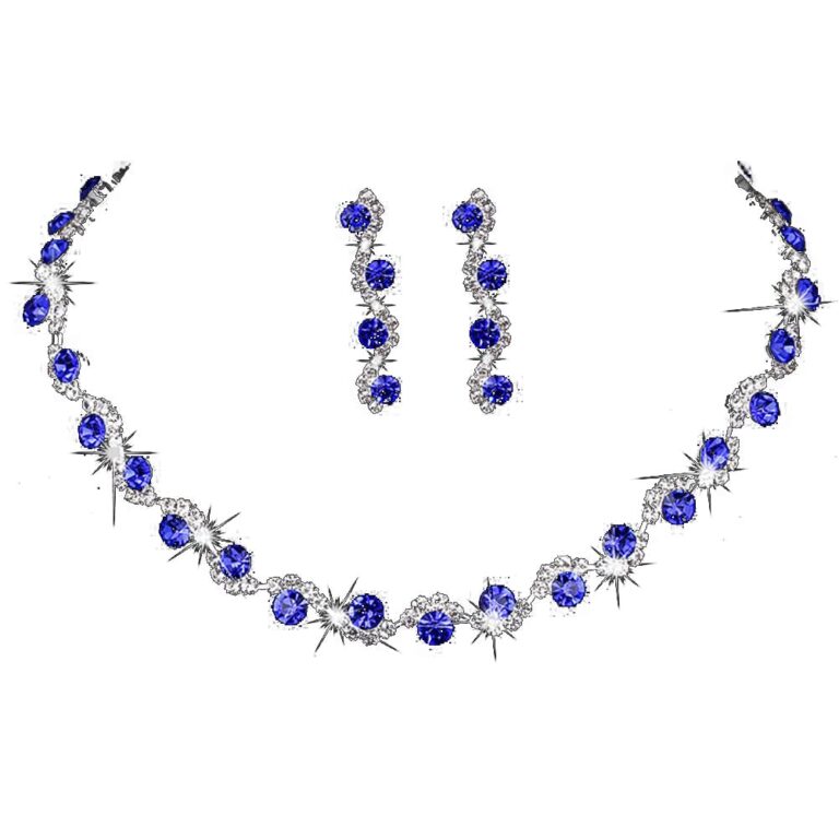 Wedity Parure Sposa con Cristalli: Collana e Orecchini