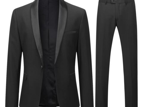 YOUTHUP Abito Uomo 2 Pezzi Slim Fit Tuxedo per Cerimonia