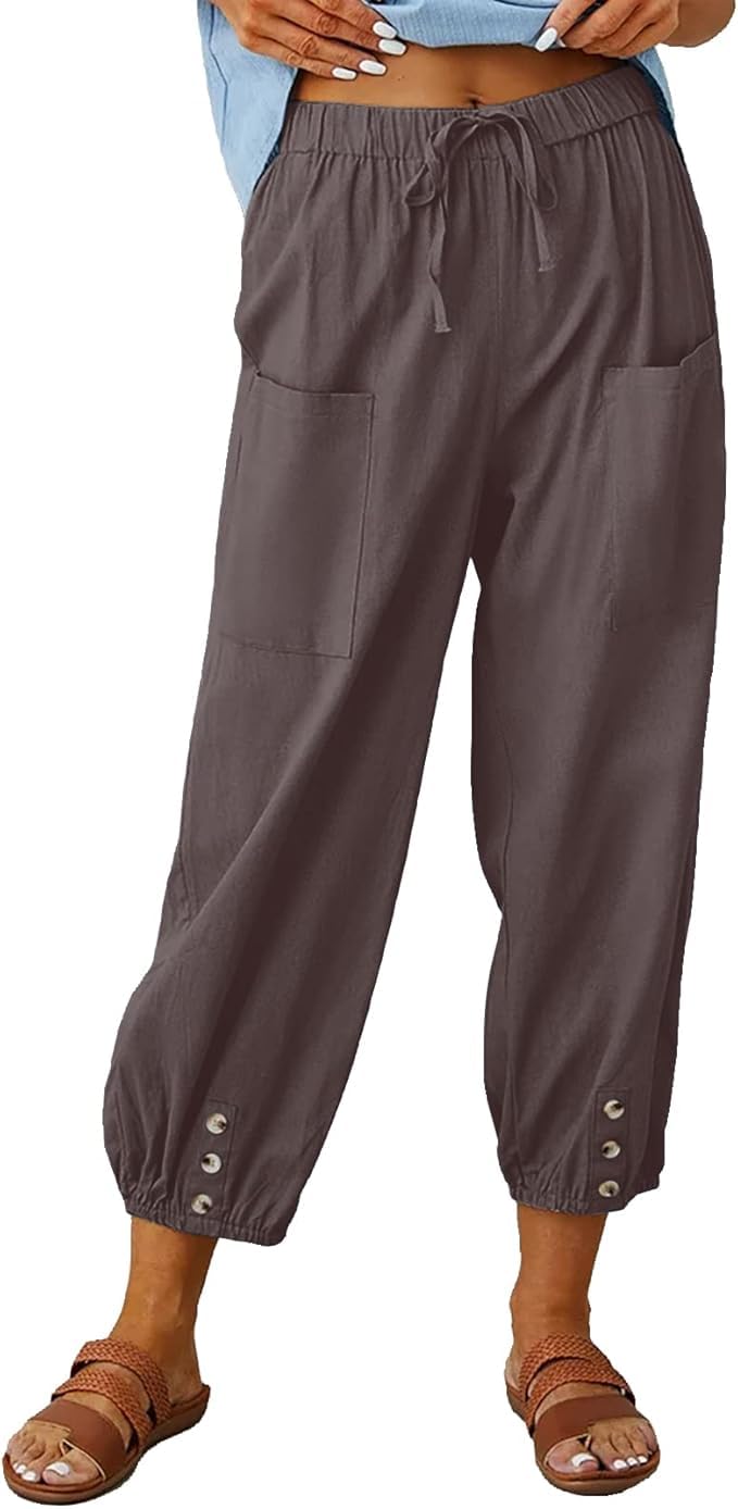 Pantaloni Harem da Donna a Lanterna, Vestibilita Ampia alla Caviglia