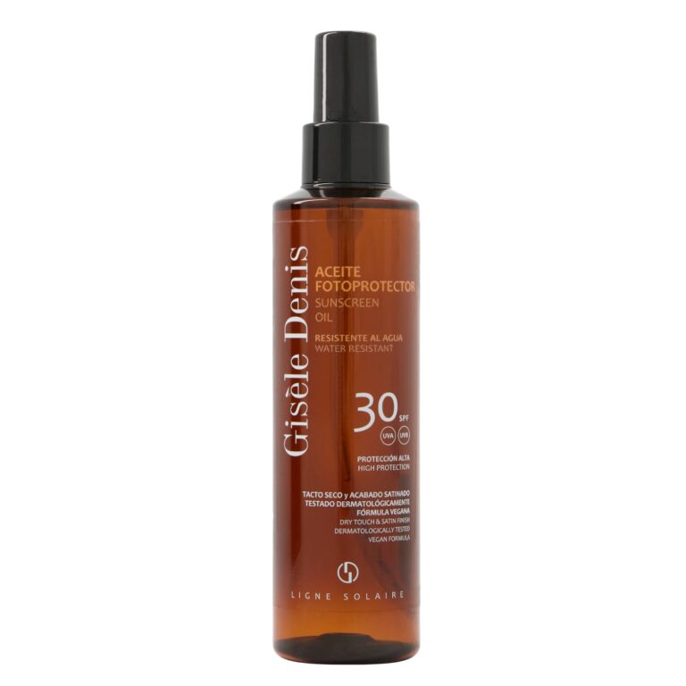 GISÈLE DENIS - Olio fotoprotettivo SPF 30, 200 ml, ampio spettro, protezione solare, ingredienti di origine naturale, resistente all'acqua, formula vegana