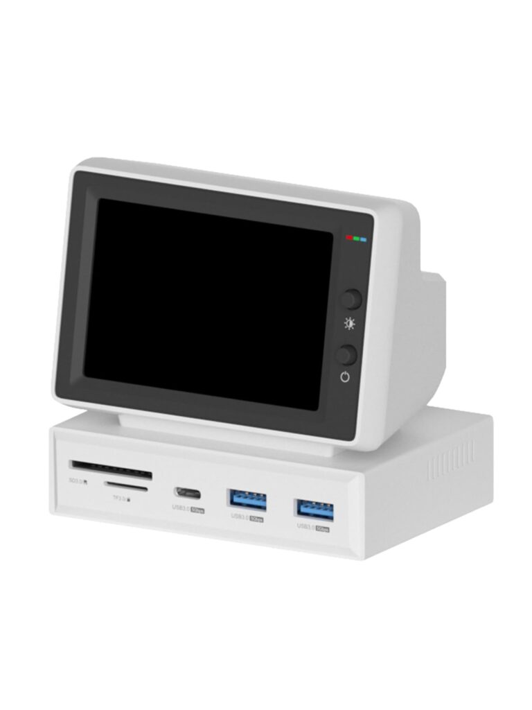 Hagibis Monitor Portatile 3.5″ IPS USB-C Hub Con Orologio E Temperatura, Schermo Portatile 960x64...