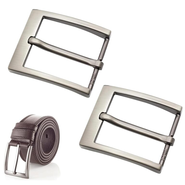 GNALIA Fibbia Cintura Quadrata 40mm Argento in Lega di Zinco, 2 Pezzi