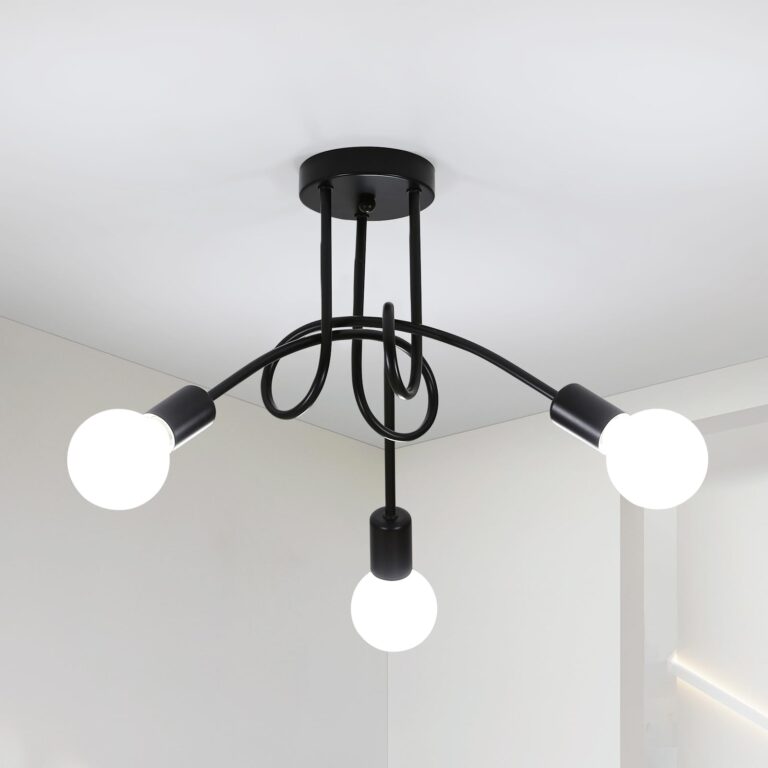 Toolight Comely Lampadario Vintage, E27 Plafoniera Industriale a 3-Luci, Lampadari LED Soffitto per Soggiorno Camera da le...