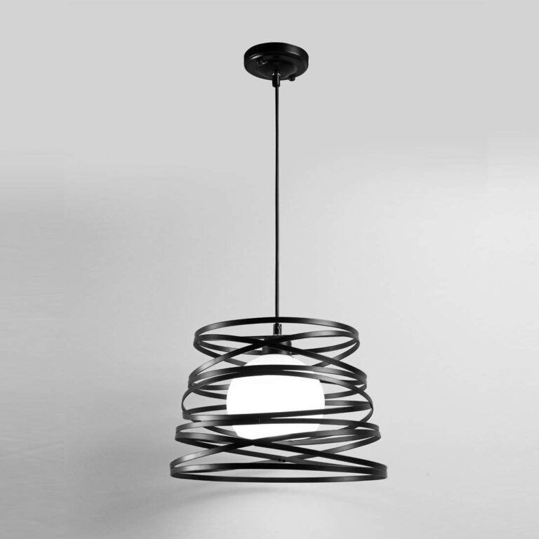 Lampadario moderno a sospensione a fasce intrecciate, in ferro verniciato finish opaco - Attacco 1xE27, Potenza max 1x60 ...