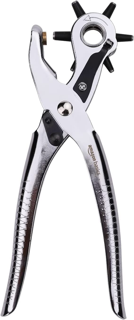 Amazon Basics Set Pinza Fustellatrice Rotante per Cuoio e Cinture