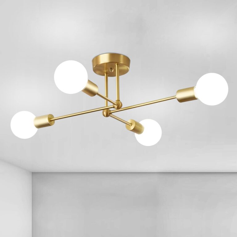 CIBITA Lampadario Industriale, Plafoniera Sputnik Vintage, Lampada da Soffitto Forma DIY in Ferro Dorato per Camera da Let...