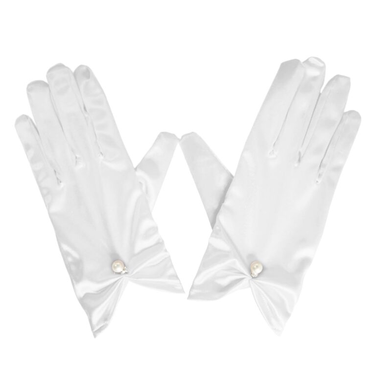 MAXQUU Guanti da Sposa Bianchi in Raso, Eleganti