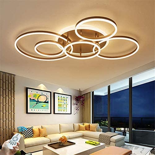 Plafoniera LED 86W Moderno Dimmerabile 6 Anelli Lampada Da Soffitto Metallo Acrilico Round Lampad...