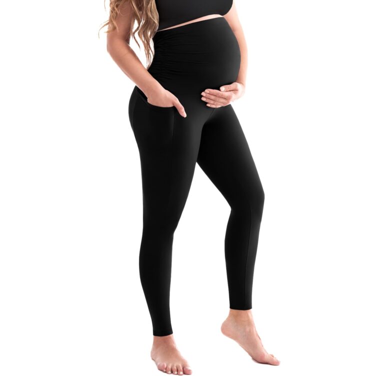 SINOPHANT leggings premaman a vita alta con tasche elasticizzati