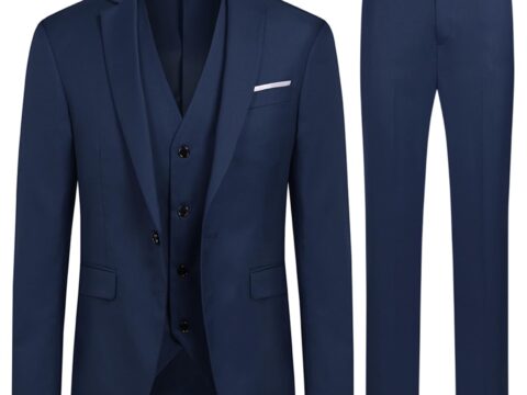 Allthemen Abito Uomo 3 Pezzi Slim Fit da Cerimonia con Gilet