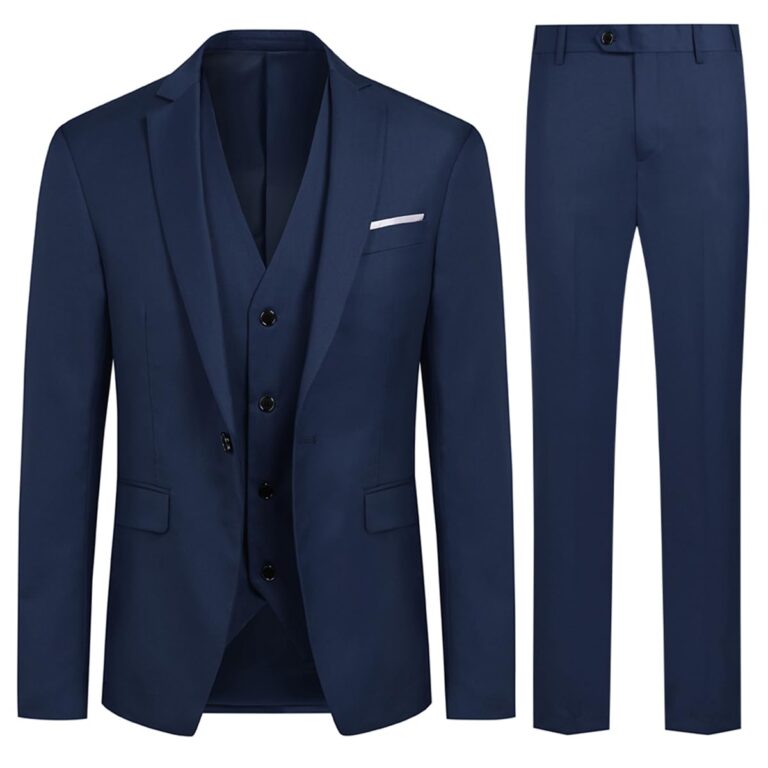 Allthemen Abito Uomo 3 Pezzi Slim Fit da Cerimonia con Gilet