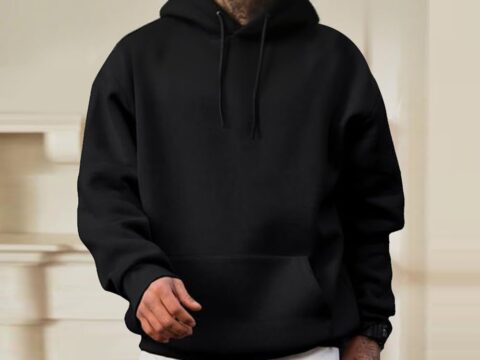 Felpa unisex cotone manica lunga con coulisse casual