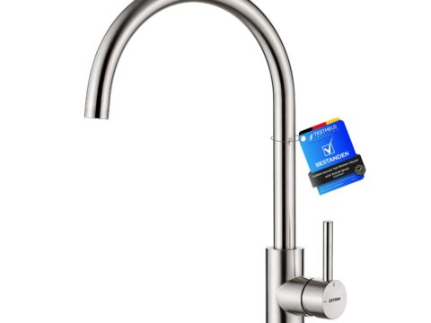 Grifema Rubinetto Cucina Acciaio Inox Bocca Alta Monocomando per Lavello