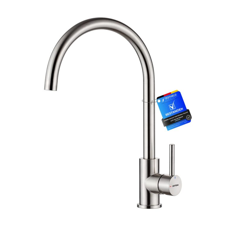 Grifema Rubinetto Cucina Acciaio Inox Bocca Alta Monocomando per Lavello