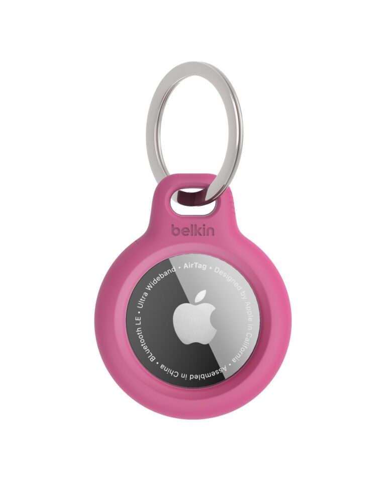 Belkin Custodia AirTag con anello portachiavi, rosa